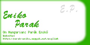 eniko parak business card